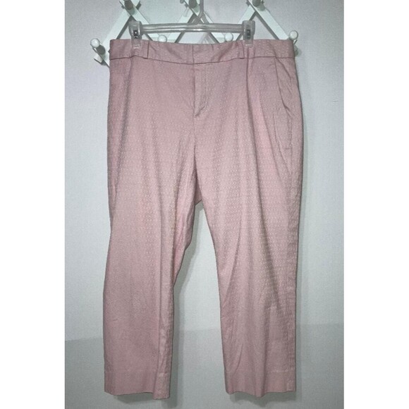 Banana Republic Woman's Pink Dress Pants Geometric 14S (Short) Hampton Pant Fit - Picture 1 of 13